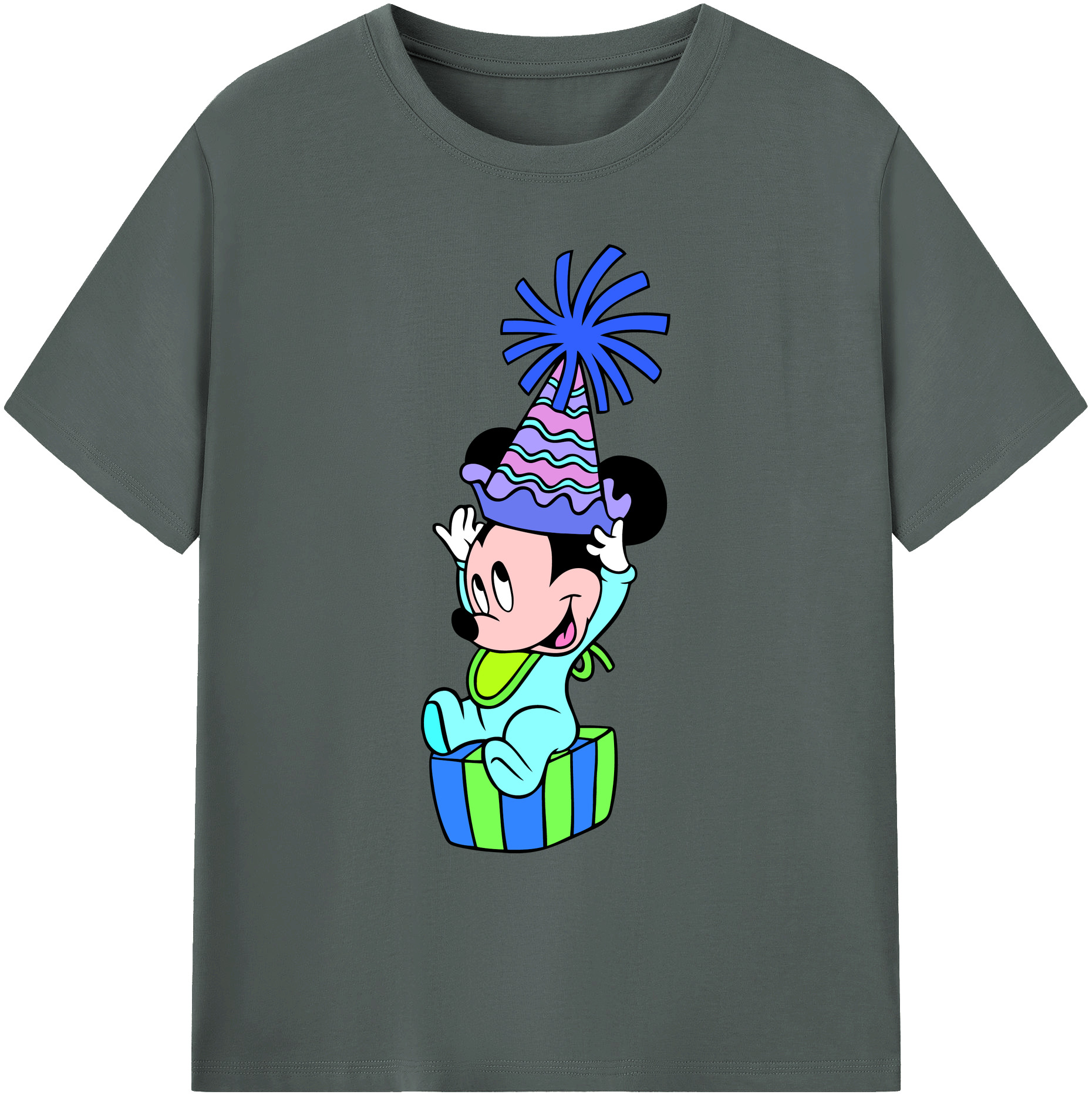 ミッキーマウス Mickey Mouse 綿100％ メンズ半袖Tシャツ｜肌触りやわらか＆通気性